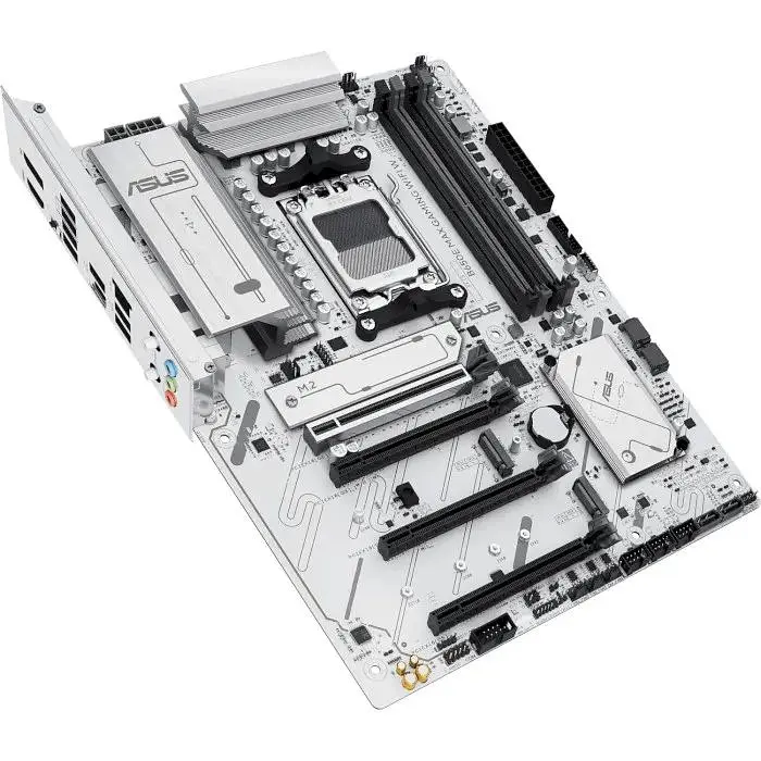 Материнська плата Asus AM5 B650E MAX Gaming WIFI W, B650, 4xDDR5, Int.Video (CPU), 4xSATA3, 3xM.2, 1xPCI-E 5.0x16, 1xPCI-E 4.0x16, 2xPCI. 2.5Gb, WiFi 6E, Bluetooth 5.3, 8xUSB 3.2/8xUSB 2.0, HDMI/DP, ATX - фото 5