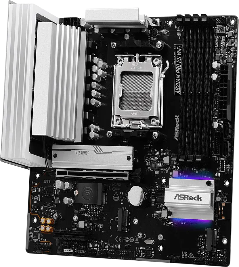 Материнська плата ASRock A620AM Pro RS WiFi Socket AM5 - фото 2