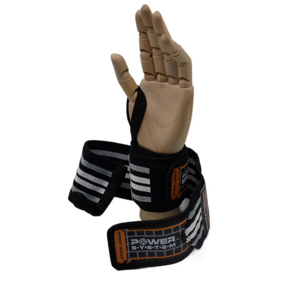 Кистьові бинти Wrist Wraps Power System PS-3500_Grey-Black - фото 5