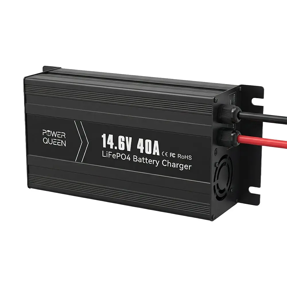 Зарядний пристрій для акумуляторних батарей LiFePO4 14.6V/40A Power Queen P12V40A-BCHA-Y (44-00529) - фото 4