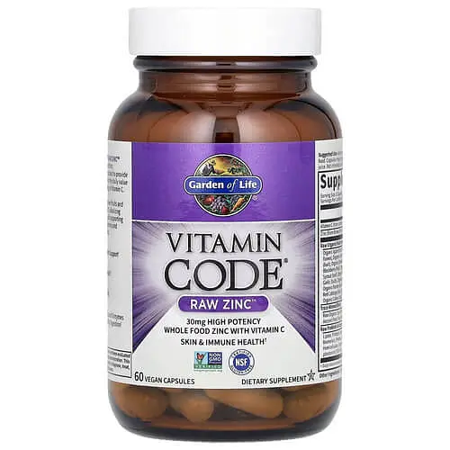 Цинк Vitamin Code RAW Zinc 60 капсул Garden of Life vit0004732 - фото 3