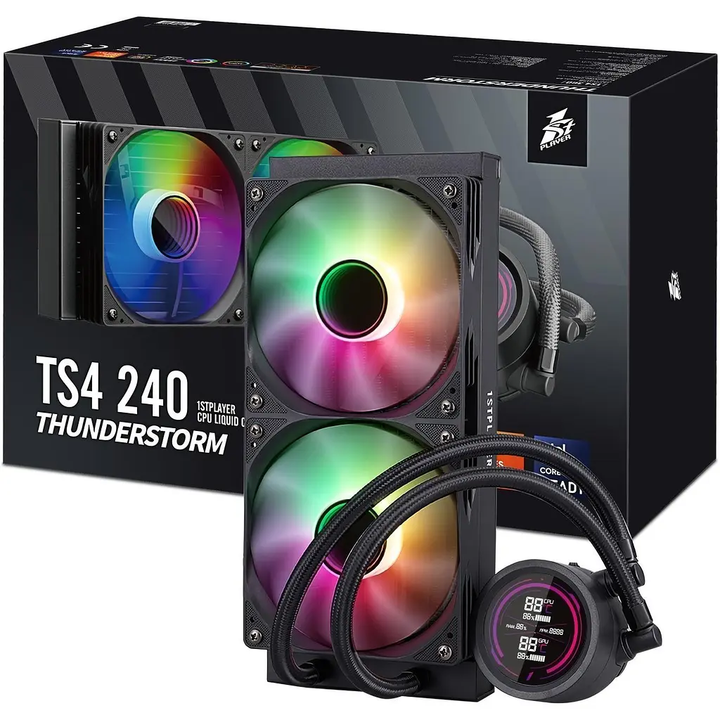 Система водяного охлаждения 1stPlayer TS4 240 Black (TS4-240-BK) [156076] - фото 8