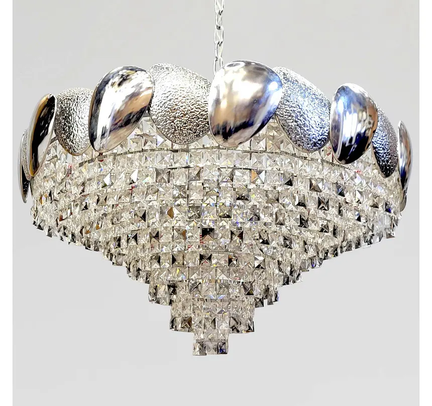 Велика кришталева люстра Artlight 8836/80CH, хром, 18 ламп E14, прозоре й димчасте скло, Ø82 см, від 20-30 м² - фото 3
