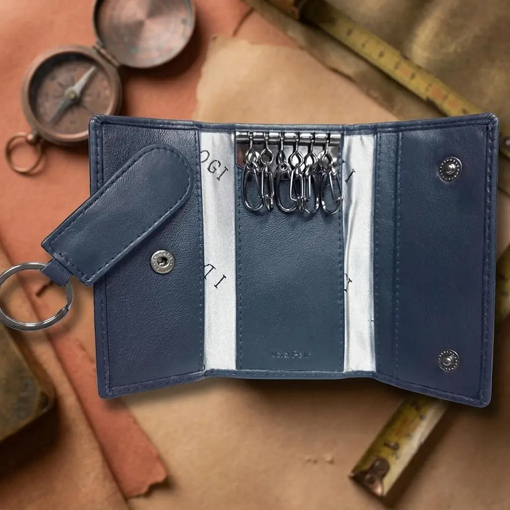 Ключниця Tony Perotti з натуральної шкіри Cortina 5005 navy (90133) Темно-синя - фото 4