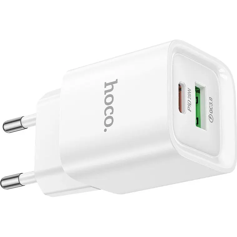 Мережевий зарядний пристрій Hoco C147A Charm PD20W+QC3.0 White (6942007630276) [173054] - фото 4