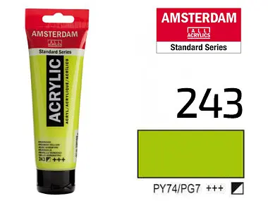 Краска акриловая Amsterdam 243, Зелено-желтый 20 мл - фото 2