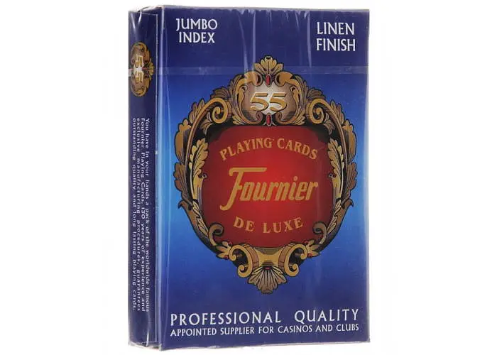 Карты игральные Fournier 818 Linen Finish Jumbo Index (red blue) (ВР_КИФ818) - фото 3
