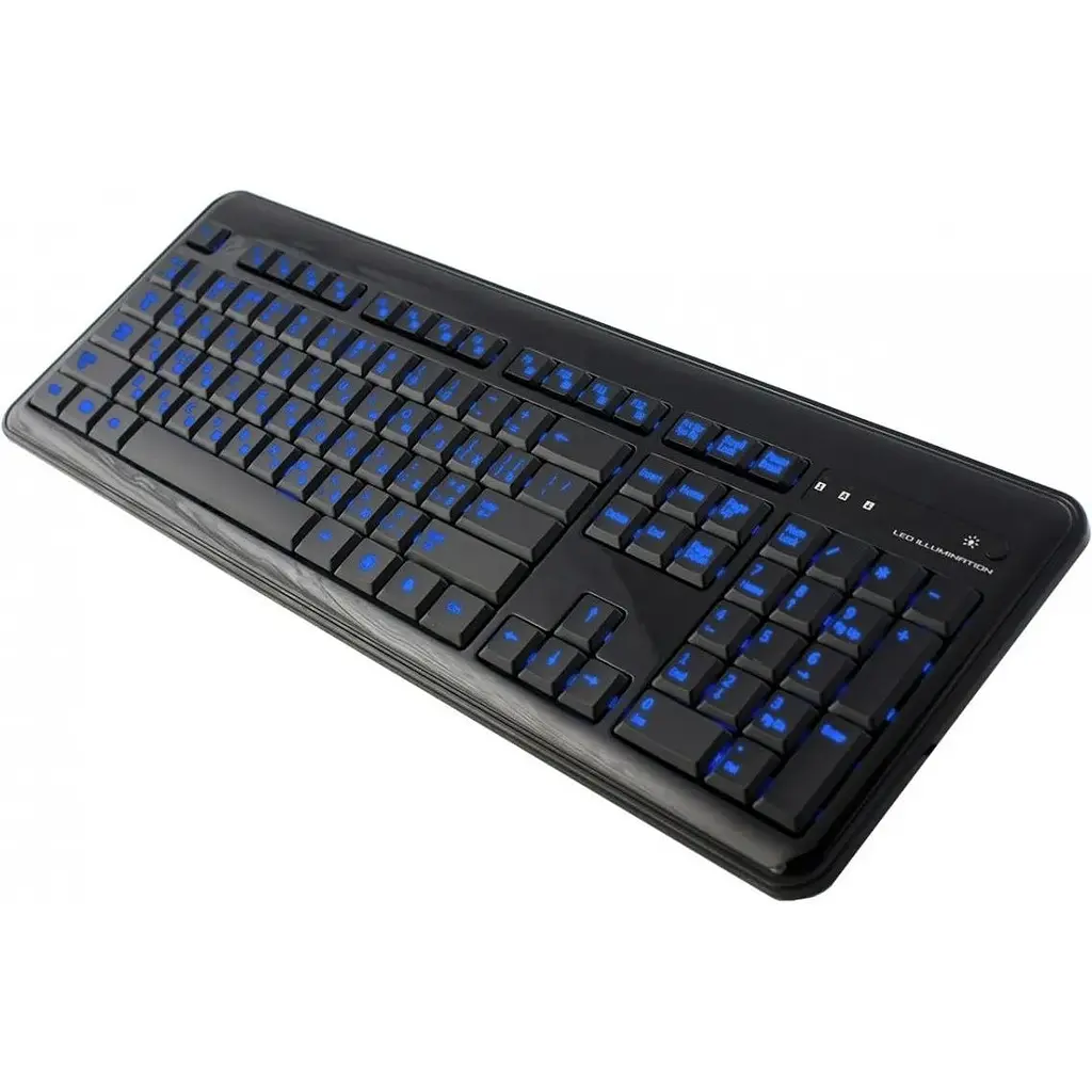 Клавіатура HQ-Tech KB-307F Blue LED USB black - фото 2