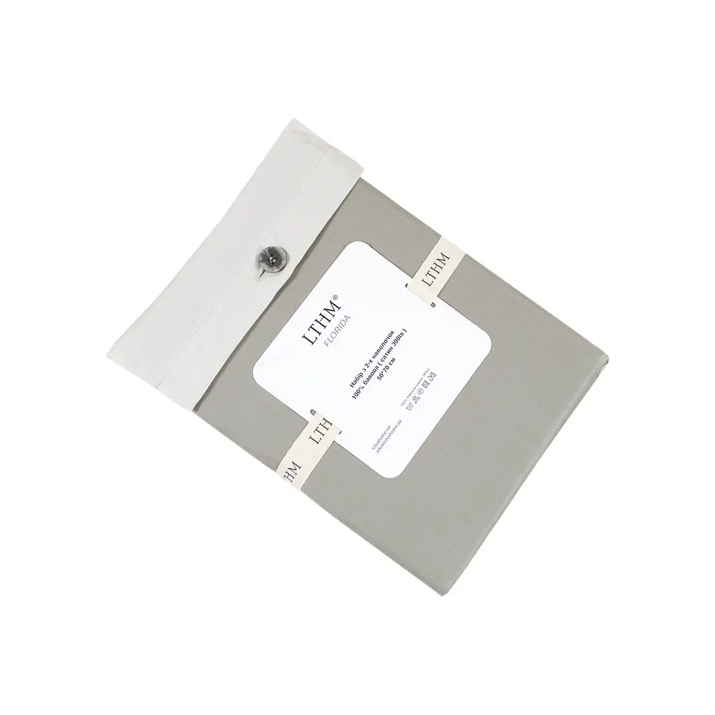 Наволочки с ушками сатин premium 300ТС Lotus Home - Florida оливковый 50x70+2,5 (2 шт) - фото 3