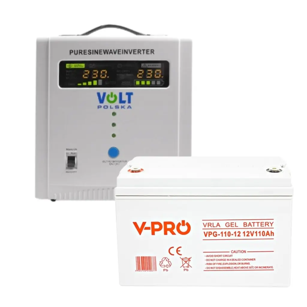 Аварійний комплект Volt Polska SINUS PRO 2000 E 12/230V 1250/2000W + акумулятор VOLT GELL 110Ah 12V