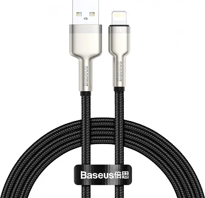 Кабель Baseus Cafule Series Metal Data Cable USB to Lightning 2.4A 2m Black
