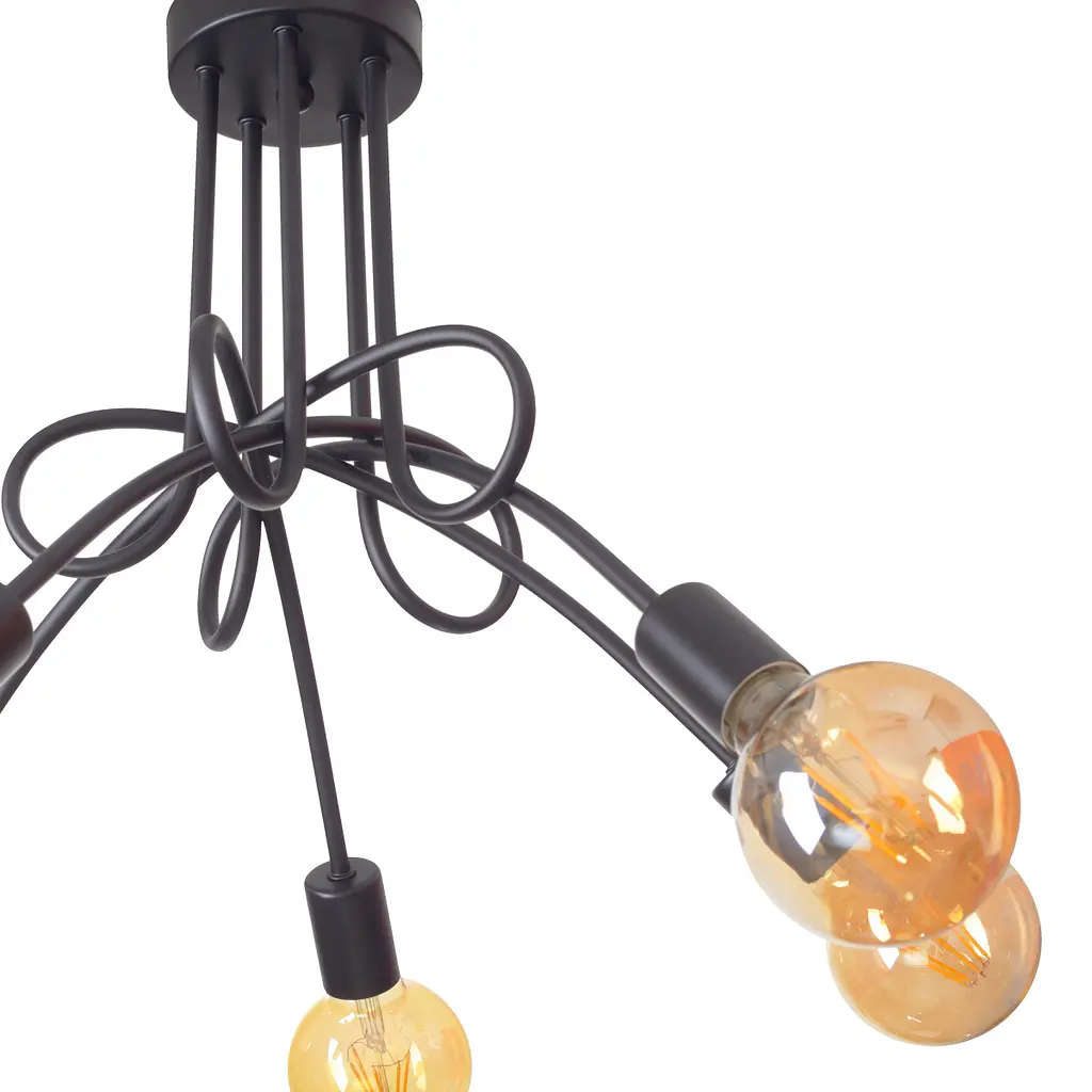 Люстра Brille потолочная лофт в спальню Е27 60W BK (BR-01 604C/5) - фото 4