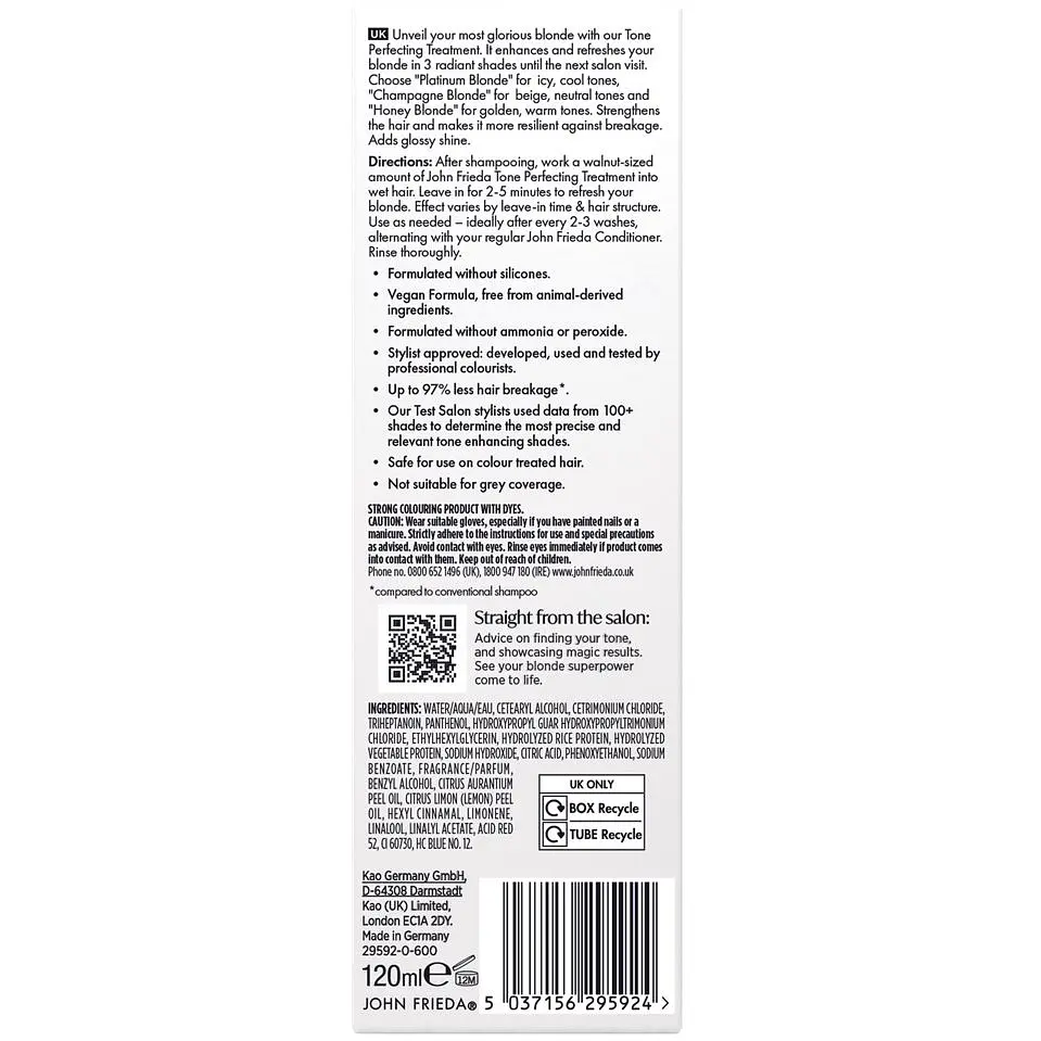 Засіб для покращення тону John Frieda Blonde toners Champagne Blonde природній кремовий блонд 120 мл. - фото 4