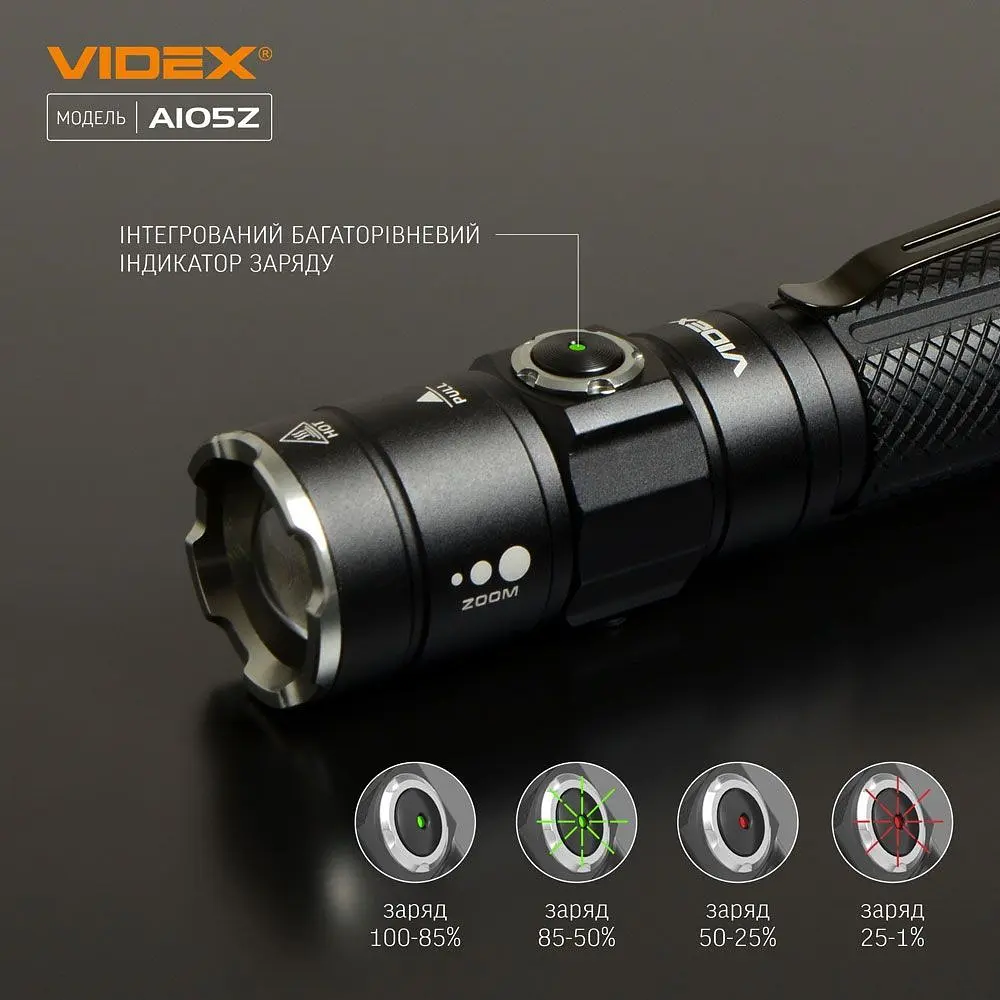 Портативный светодиодный фонарик Videx VLF-A105Z 1200 Lm 5000 K (VLF-A105Z) - фото 10
