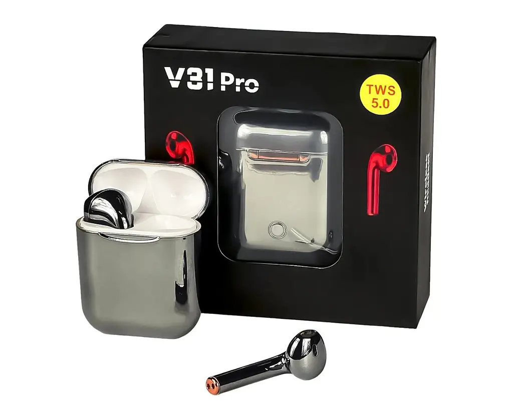 Беспроводные наушники V31 Pro TWS чёрный хром - фото 2