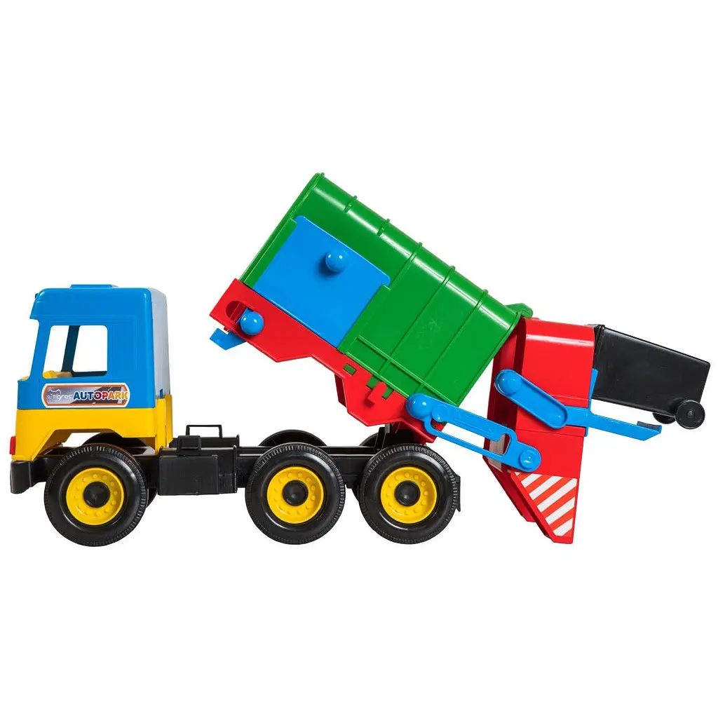 Машинка Tigres Middle Truck Сміттєвоз 42 см синій із зеленим (39224) - фото 3