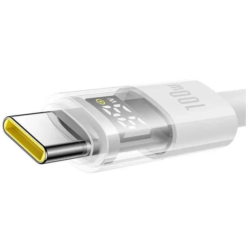 Дата кабель Baseus Display 2 USB to Type-C 100W (2m) (P10382701) Moon White - фото 3