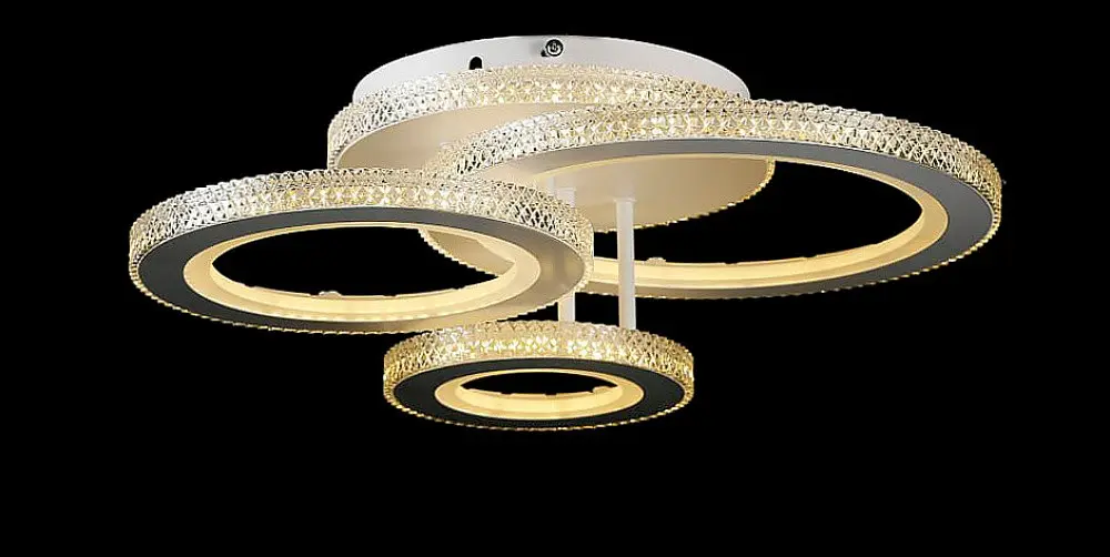 Витончена LED-люстра для спальні LT8012/1+1 LED (WT) - білий, 200 Вт, діаметр 47 см, від 10 до 18 м2 - фото 5