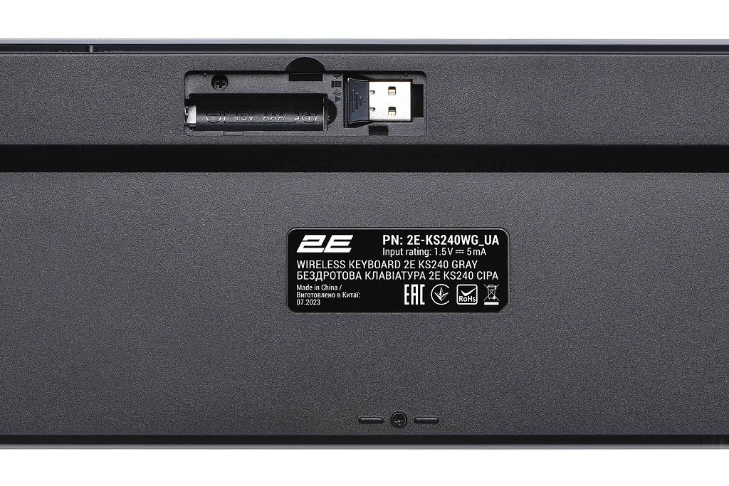Клавіатура бездротова 110key, WL/BT 2E KS240 Grey-Black - фото 2