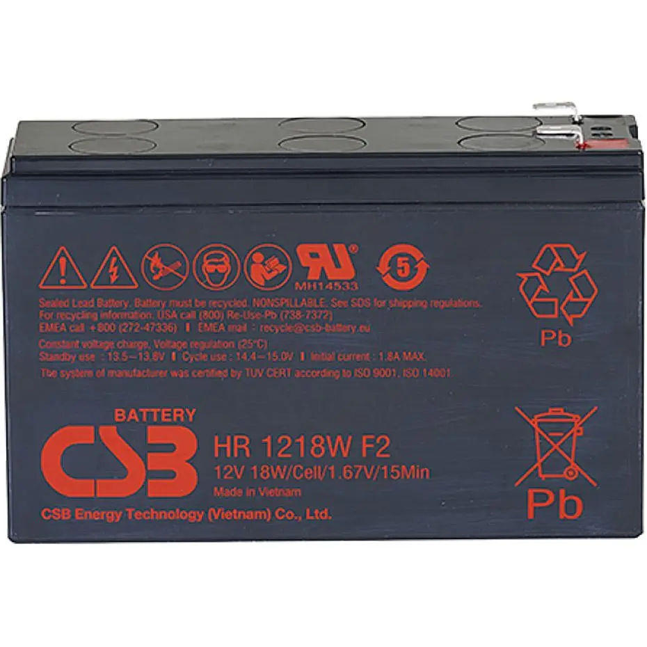 Аккумулятор CSB AGM 12V (12V/4.5Ah/54Wh) (HR1218W) [112325] - фото 2