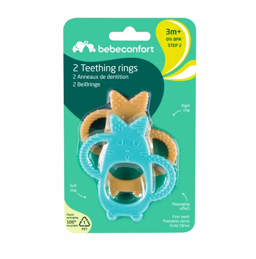 Прорізувачі для зубів Bebe Confort Stage, 2 шт., жовтий та синій (3104202120) - фото 2