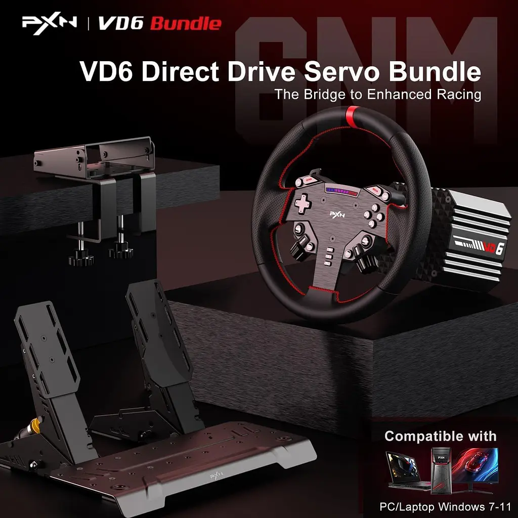 Руль и педали PXN VD6 Bundle for PC - фото 9