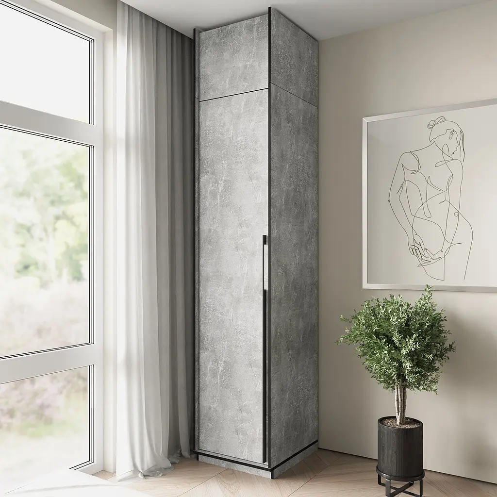 Пенал для дому Flamecame з поличками у передпокій FR-11 Бетон - фото 3