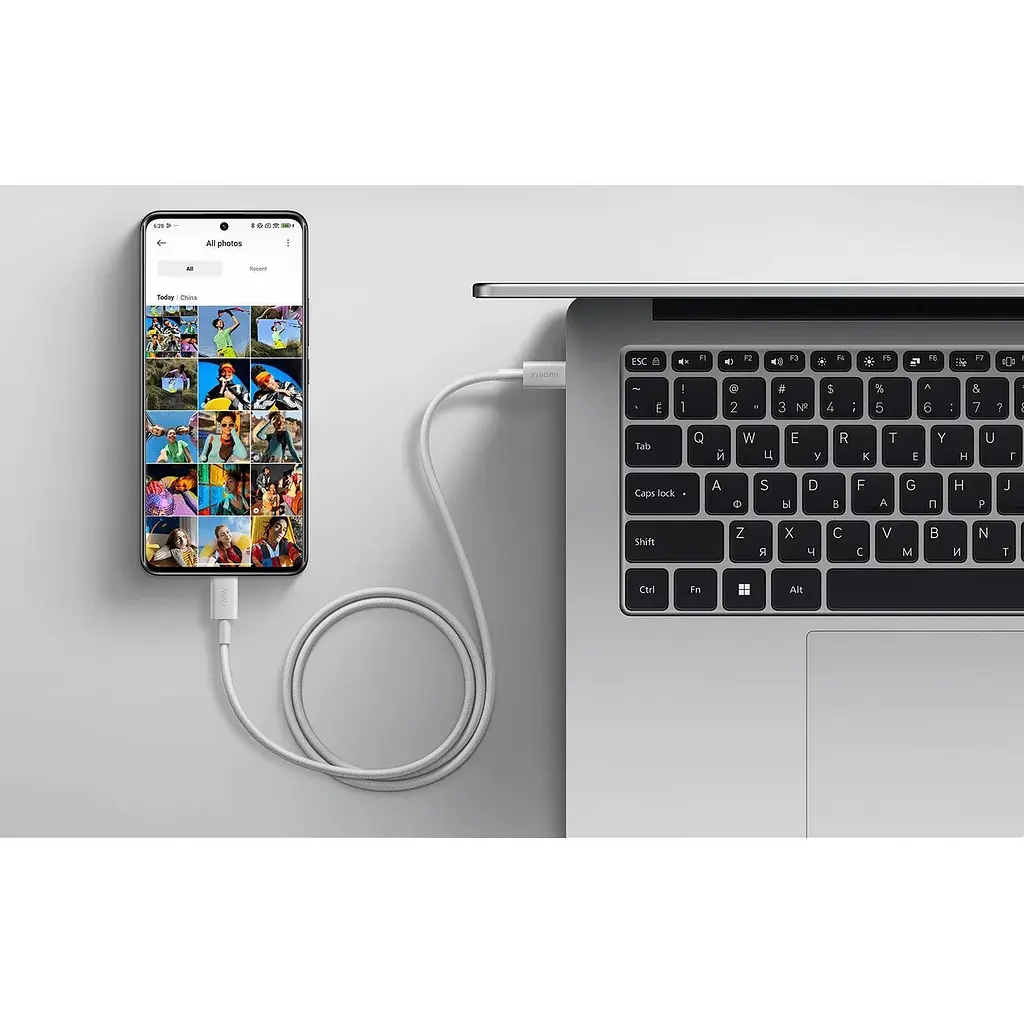 Кабель Xiaomi Braided USB-C to USB-C 6A 1m White (BHR087KGL) [153049] - фото 6