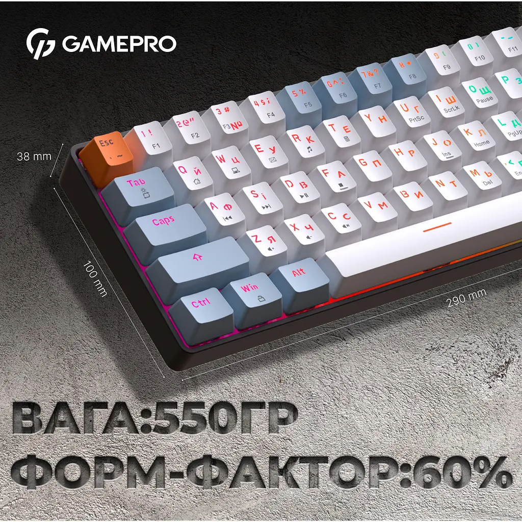 Клавиатура GamePro Red с Hot-Swap RGB Black проводная механическая (MK130R) - фото 18