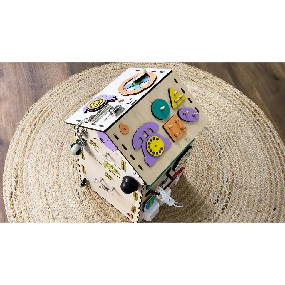 Развивающая игрушка Бизикуб Дом TG200333 натуральный, 55х30 см - фото 3