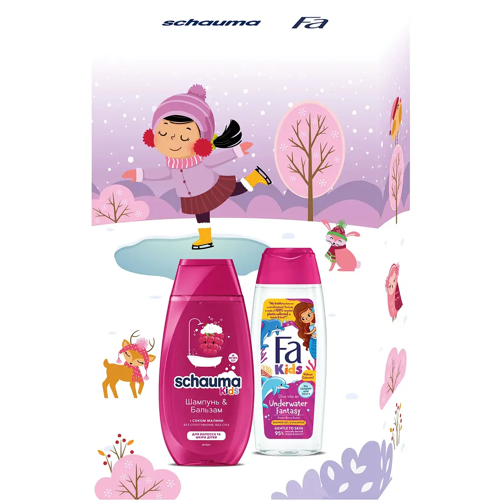 Набір Fa & Schauma Kids girl. For Children’s Hair & Skin Шампунь 250 мл + Гель для душу 250 мл - фото 2
