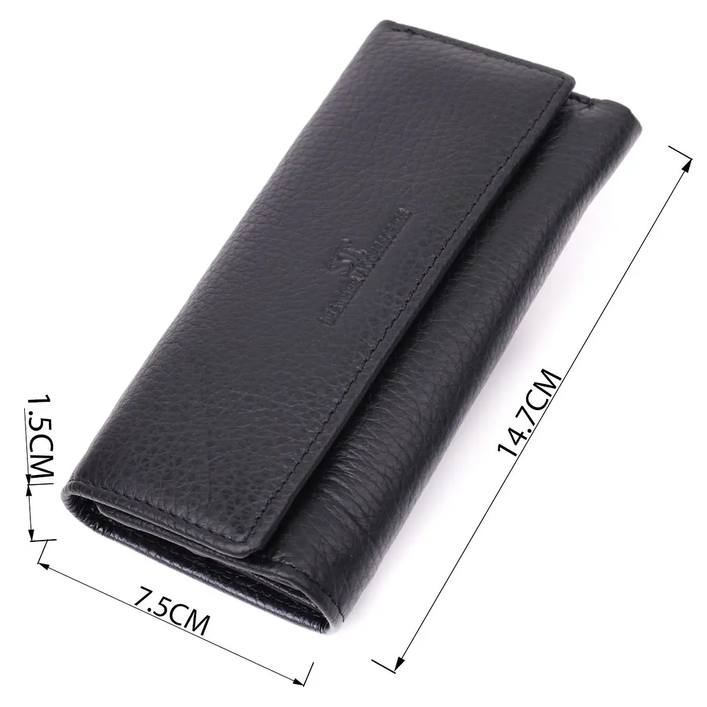 Велика ключниця з функцією гаманця з натуральної шкіри ST Leather 22492 чорна - фото 3