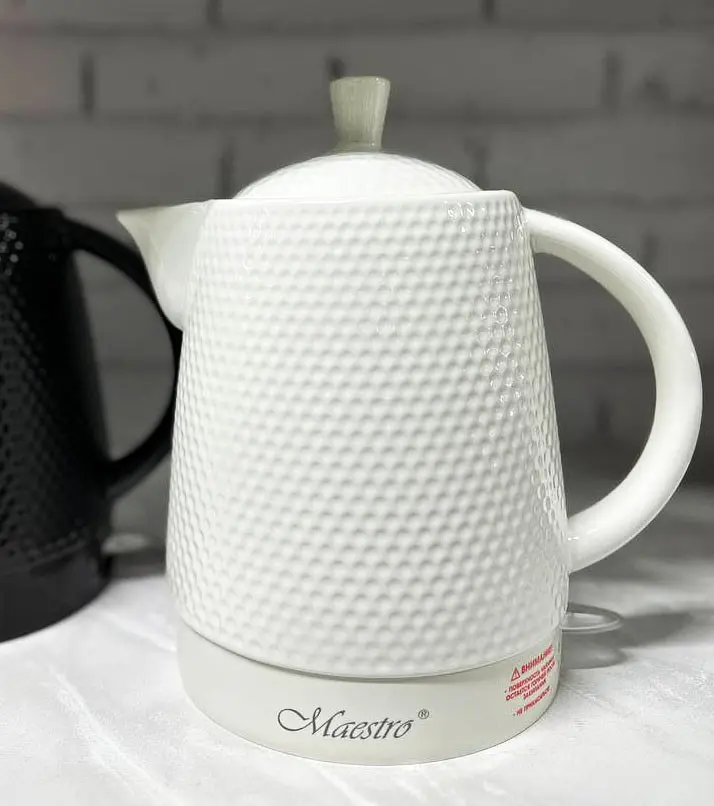 Электрочайник керамический Maestro MR-069 дисковый чайник Маестро 1.5 л 1500 Вт Белый - фото 2