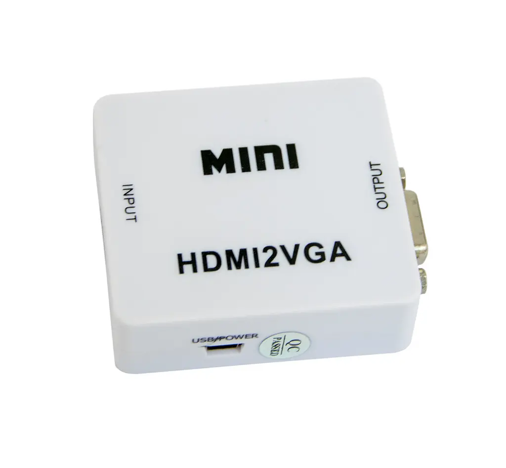 Перехідник з HDMI на VGA з доп харчуванням MINI HDMI2VGA білий конвертер HDMI VGA - фото 2