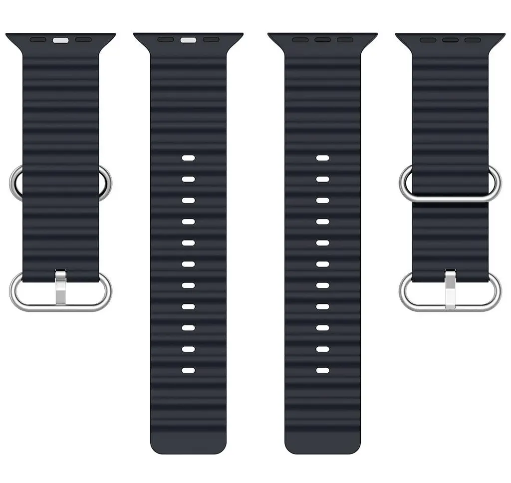 Ремешок силиконовый Primolux Ocean для часов Apple Watch 38 мм, 40 мм, 41 мм Black - фото 2