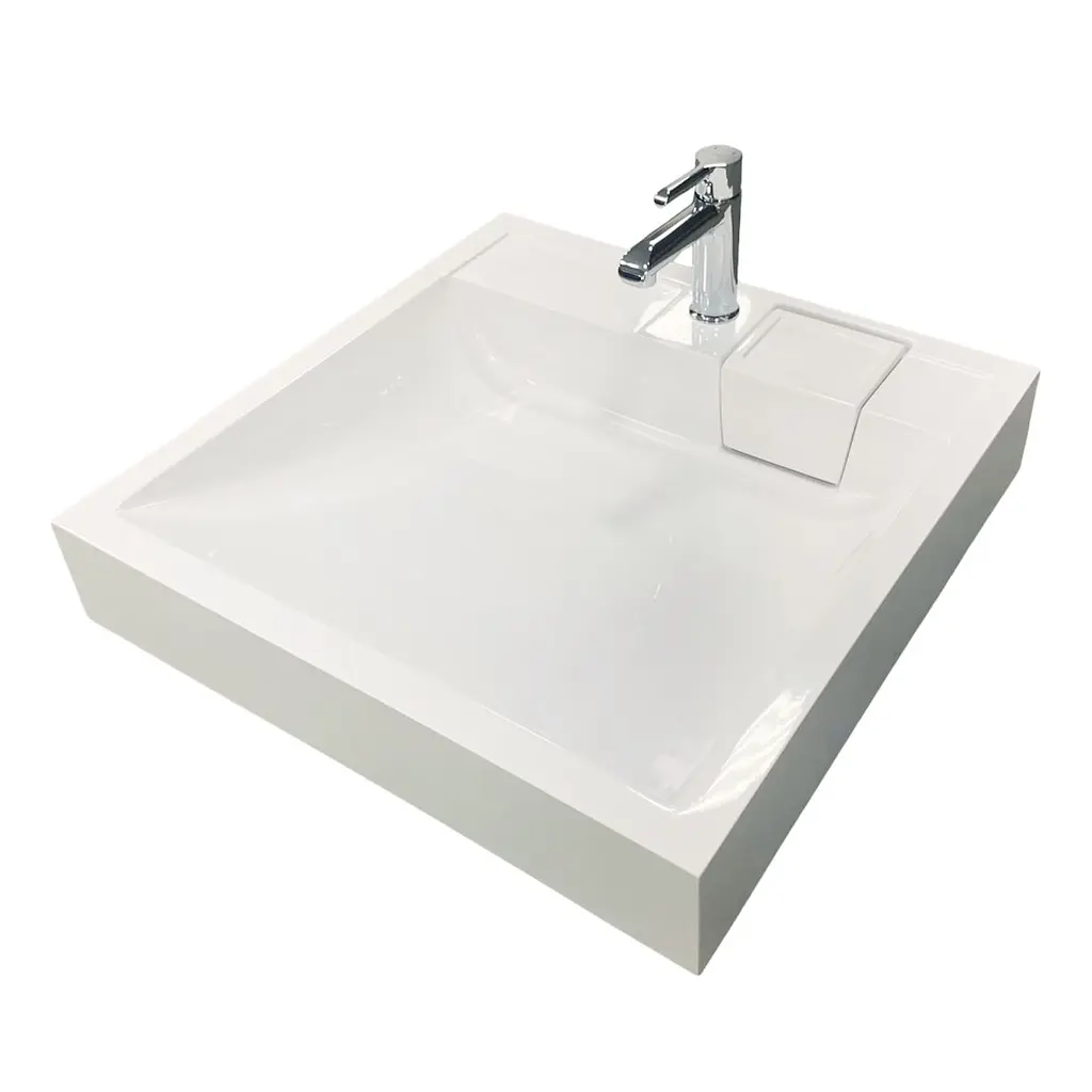 Умивальник на пральну машину без переливу Adamant Washer New White штучний камінь - фото 6