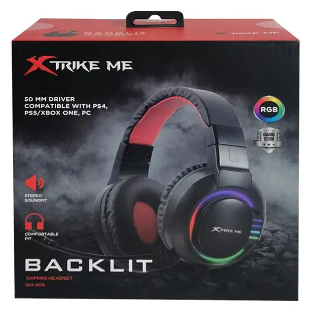 Дротова ігрова гарнітура Xtrike Me Gaming RGB Backlight GH-405, 2х3.5mm, USB, 2m, black - фото 6