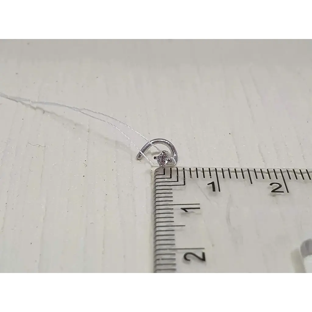 Серебряная серьга-пирсинг Астор в нос с фианитом. 818-2121Р - фото 4