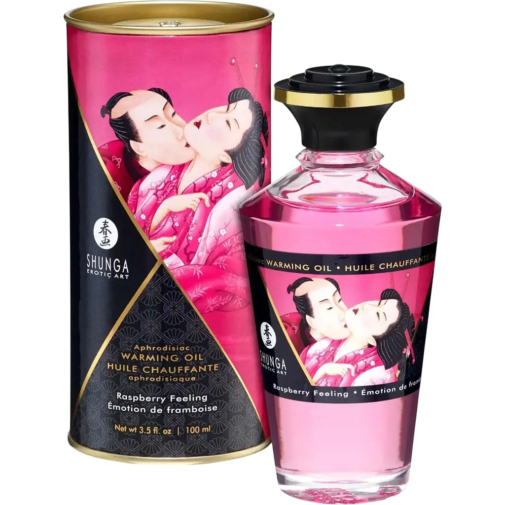 Зігрівальна масажна олія Shunga Aphrodisiac малина, 100 мл - фото 1