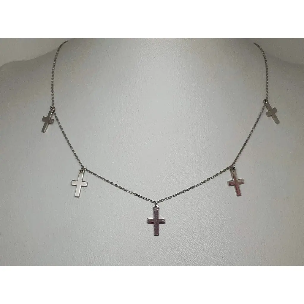 Срібне кольє Qvaliz Хрестики. 908-01207 38 - фото 2
