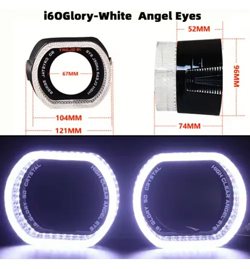 LED Маска Ангельські очі 2.5" D64 12V 6000K BMW Білий Світло R6-O 2 шт. - фото 3