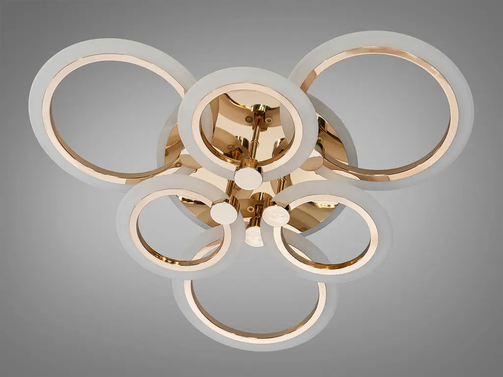 Люстра стельова LED Diasha AD8022/3+3G, 110W, 3200K-6500K, чорний метал, хай-тек, сучасний стиль, з пультом та диммером - фото 4