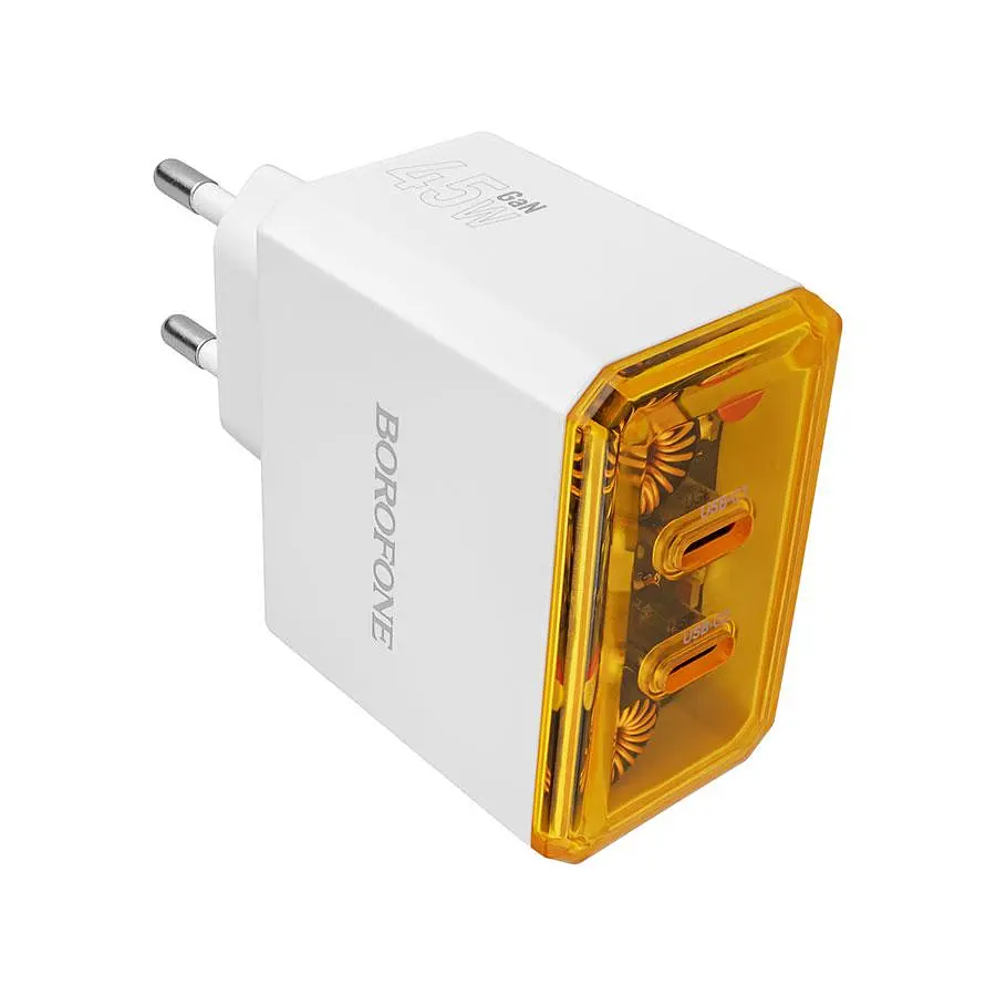 Зарядний пристрій BOROFONE BAS33A 2USB-C PD/QC45W білий (6941991110719) - фото 2