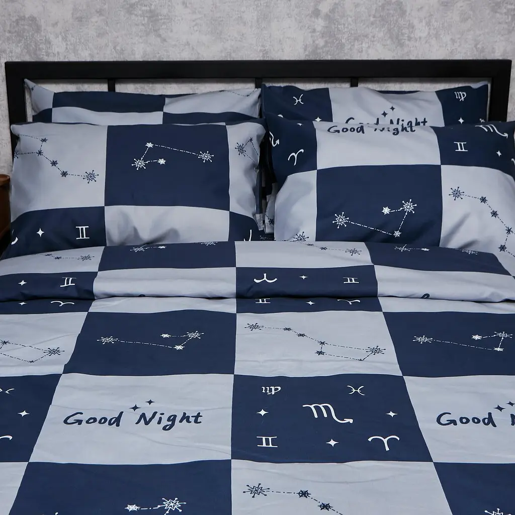 Комплект постельного белья Moon&Star Микросатин Premium Zodiac Dream King Size 220x240 наволочки 2х70х70 - фото 2