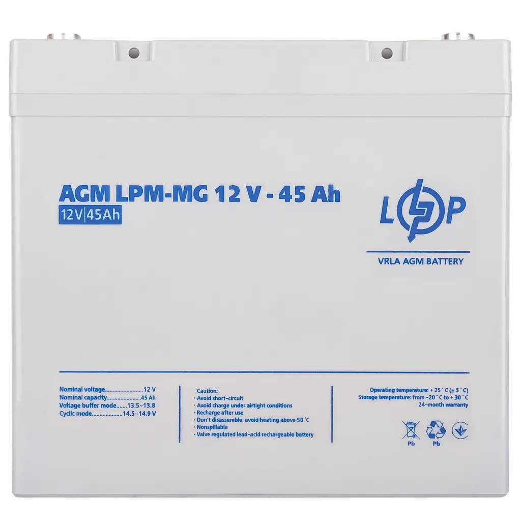 Комплект з двох акумуляторних мультигелевих батарей для ДБЖ 12V 90Ah (45Ah + 45Ah) 1080Wh - фото 2