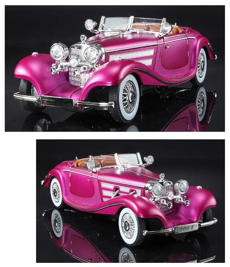 Колекційна металева модель автомобіля АвтоЕксперт Mercedes-Benz 500K Special Roadster 1936 з інерцією, світлом та звуком 1:24 - фото 4