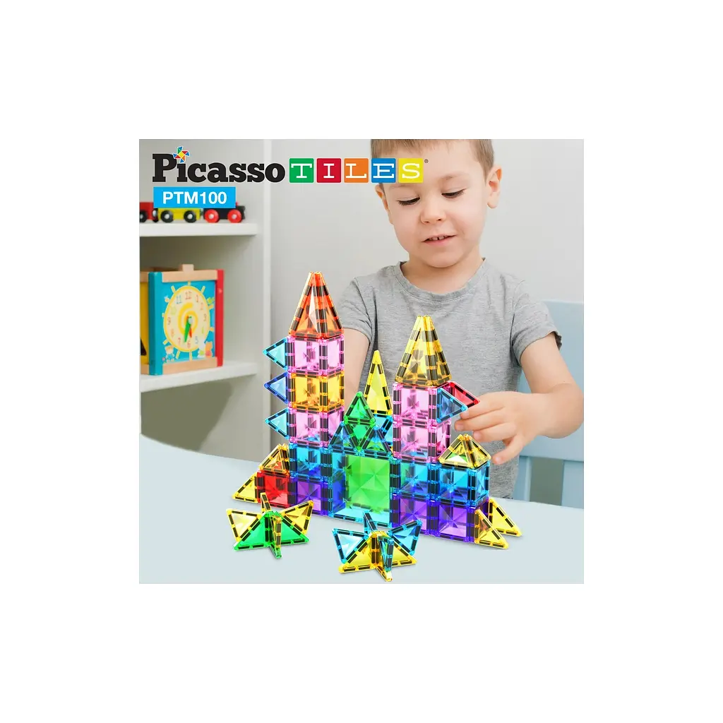 Конструктор Picasso магнітний Tiles Mini Diamond Series Set 100 деталей (817338022327) - фото 7