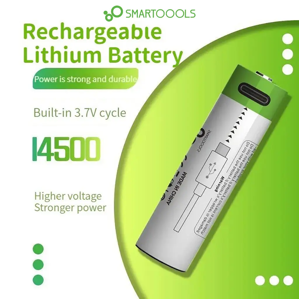 Акумулятор 14500 Smartoools 700 mAh 3.7V батарейка із вбудованою зарядкою Type-C - фото 2