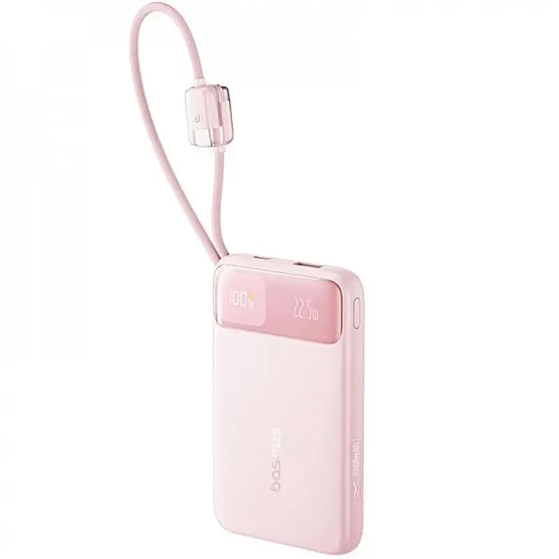Портативний ЗП Power Bank Baseus EnerFill FC11 PD22.5W with cable 10000 mAh (E0027R) Baby Pink - фото 2