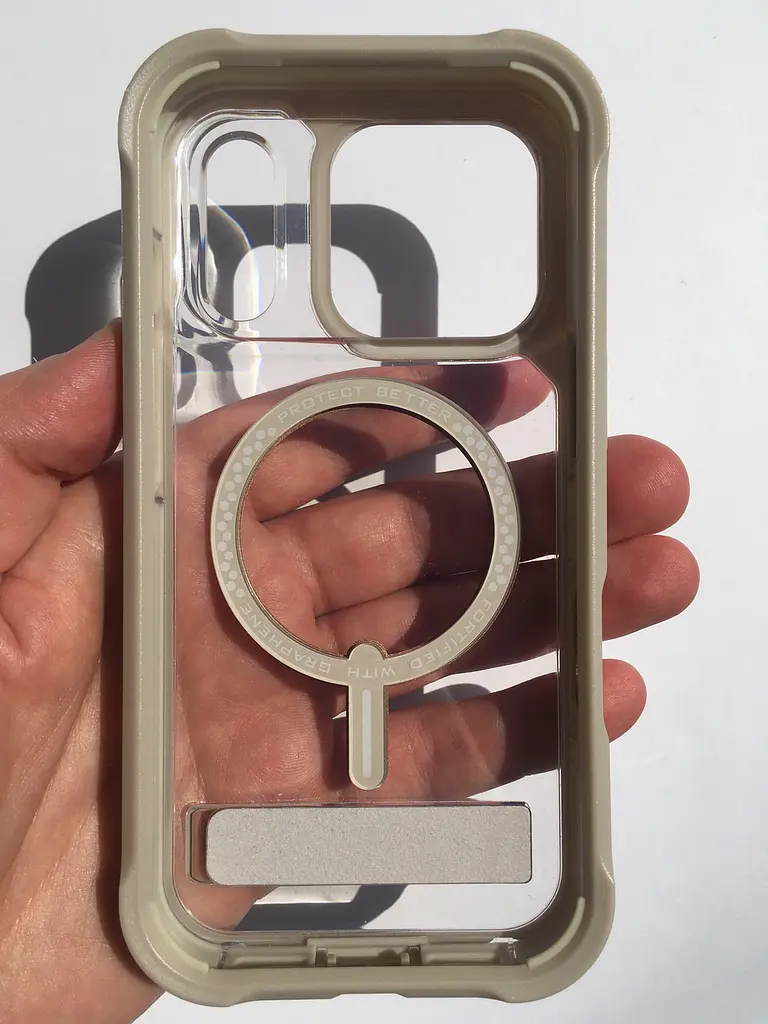 Чохол протиударний для iPhone 17 Pro (6.3") ZAGG Gear4 Rainier MagSafe KS Прозорий з підставкою Бежевий - фото 5